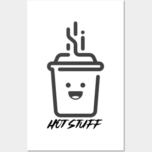 Hot Stuff Coffee Tea Cartoon Funny Posters and Art